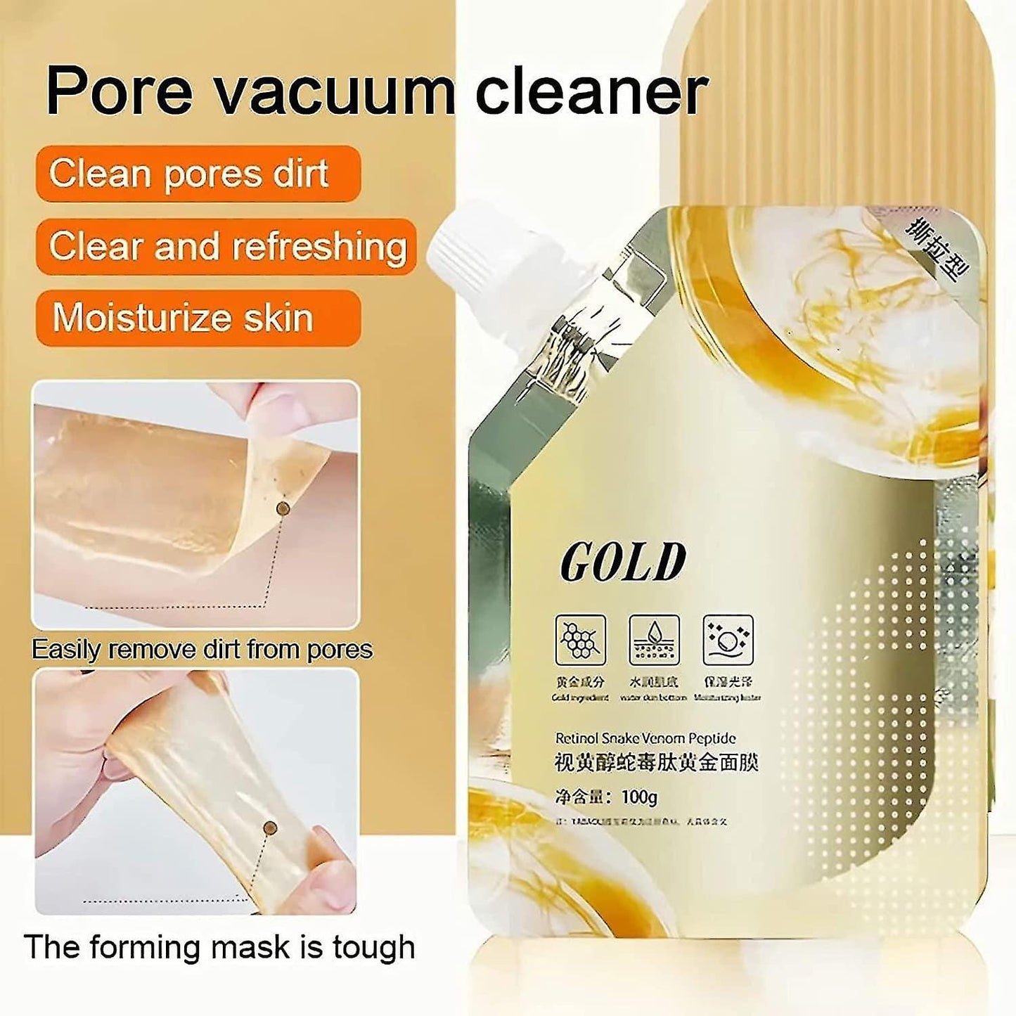 Retinol Gold Face Mask – Deep Moisturizing, Brightening & Anti-Aging Peel-Off Mask